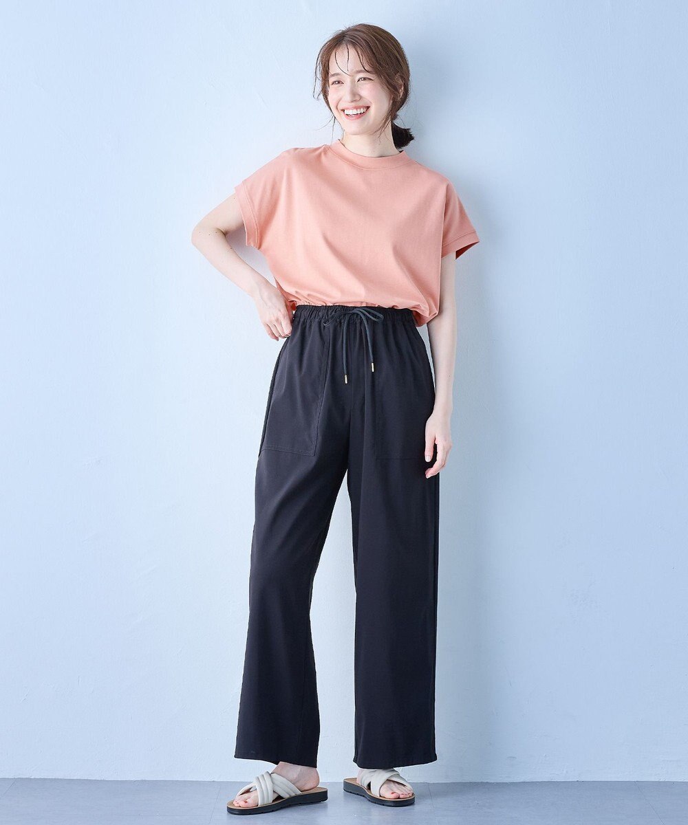 ANY 【UVケア/接触冷感】モックネックフレンチスリーブＴシャツ 