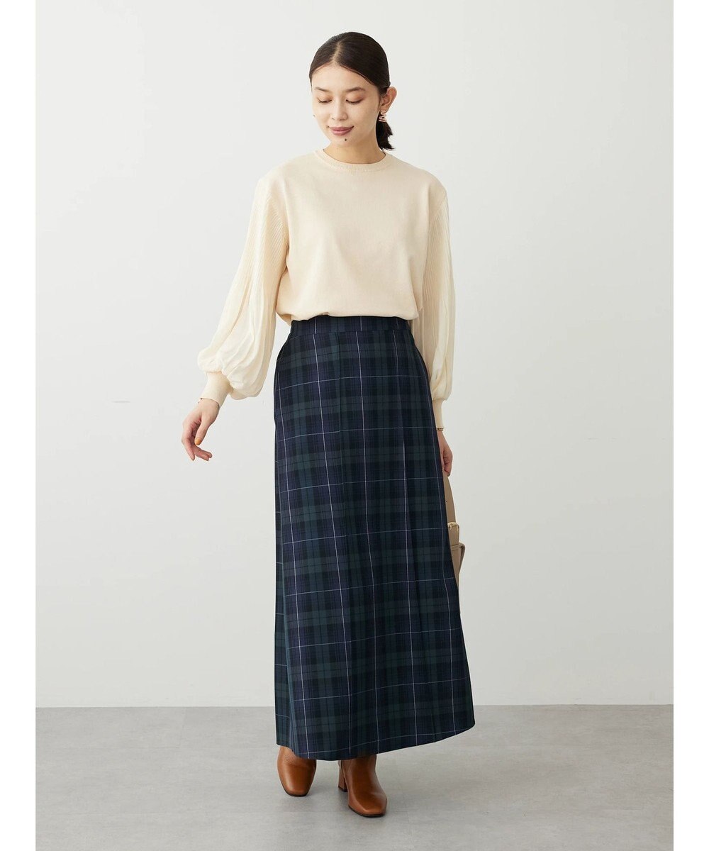 Green Parks プリーツ袖ニットプルオーバー 