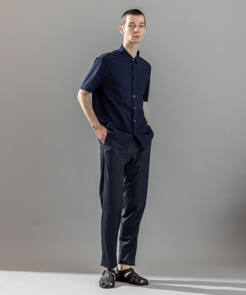 JOSEPH HOMME 新素材【通気性/ストレッチ】トリコサッカーストレッチ 　レギュラーカラー半袖シャツ 