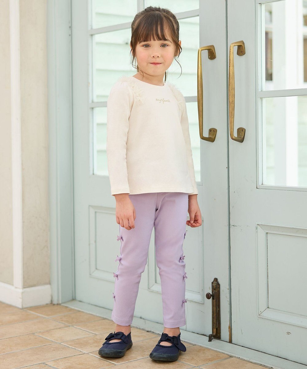 ANY KIDS チュールフリル 長袖Tシャツ 