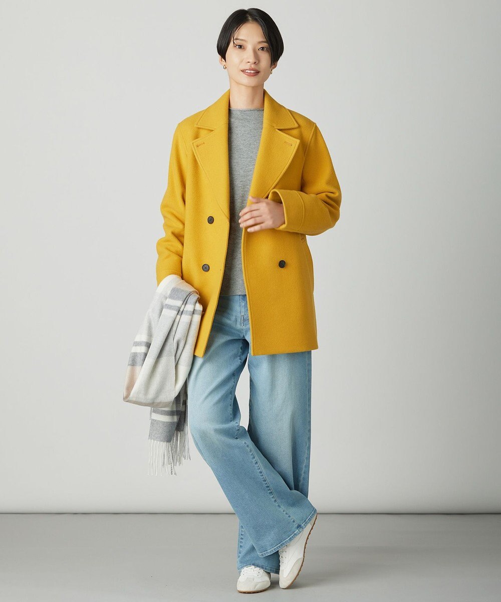 J.PRESS LADIES 【洗える】BASIC STRETCH DENIM ワイド ストレート デニム 