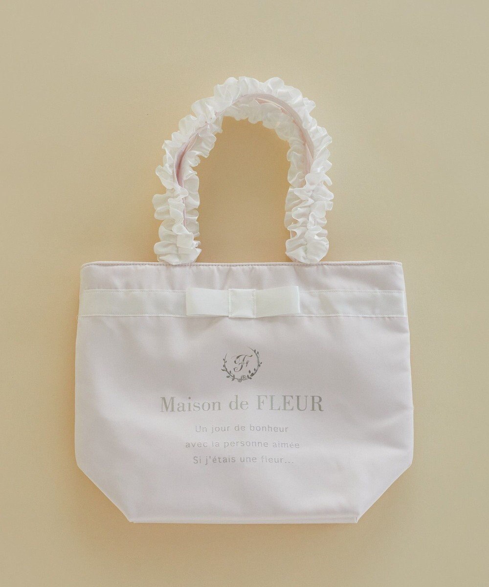 Maison de FLEUR ブランドロゴフリルハンドルトートMバッグ 