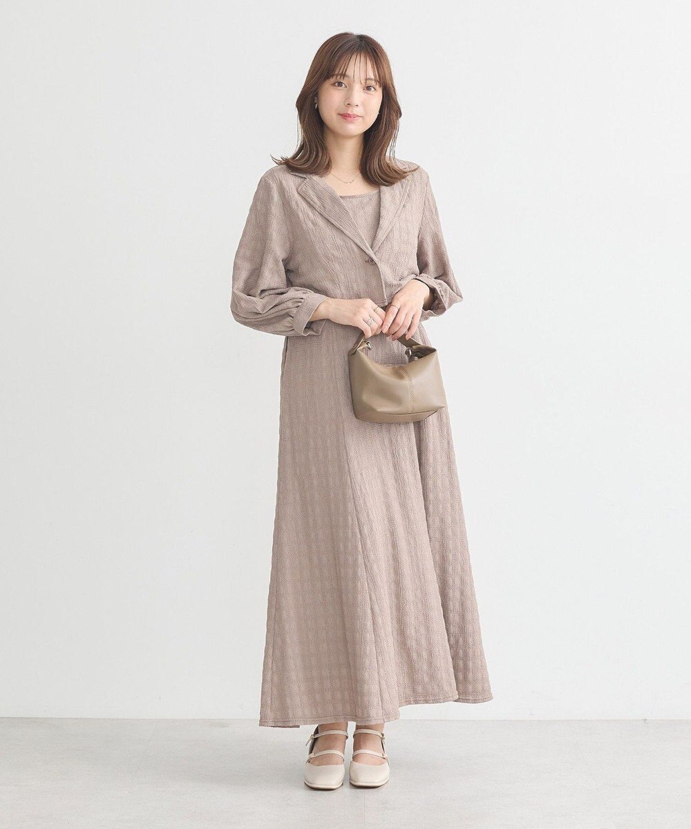 earth music&ecology ＳＥＴ２点ジャカードシャツ＋キャミドレ 