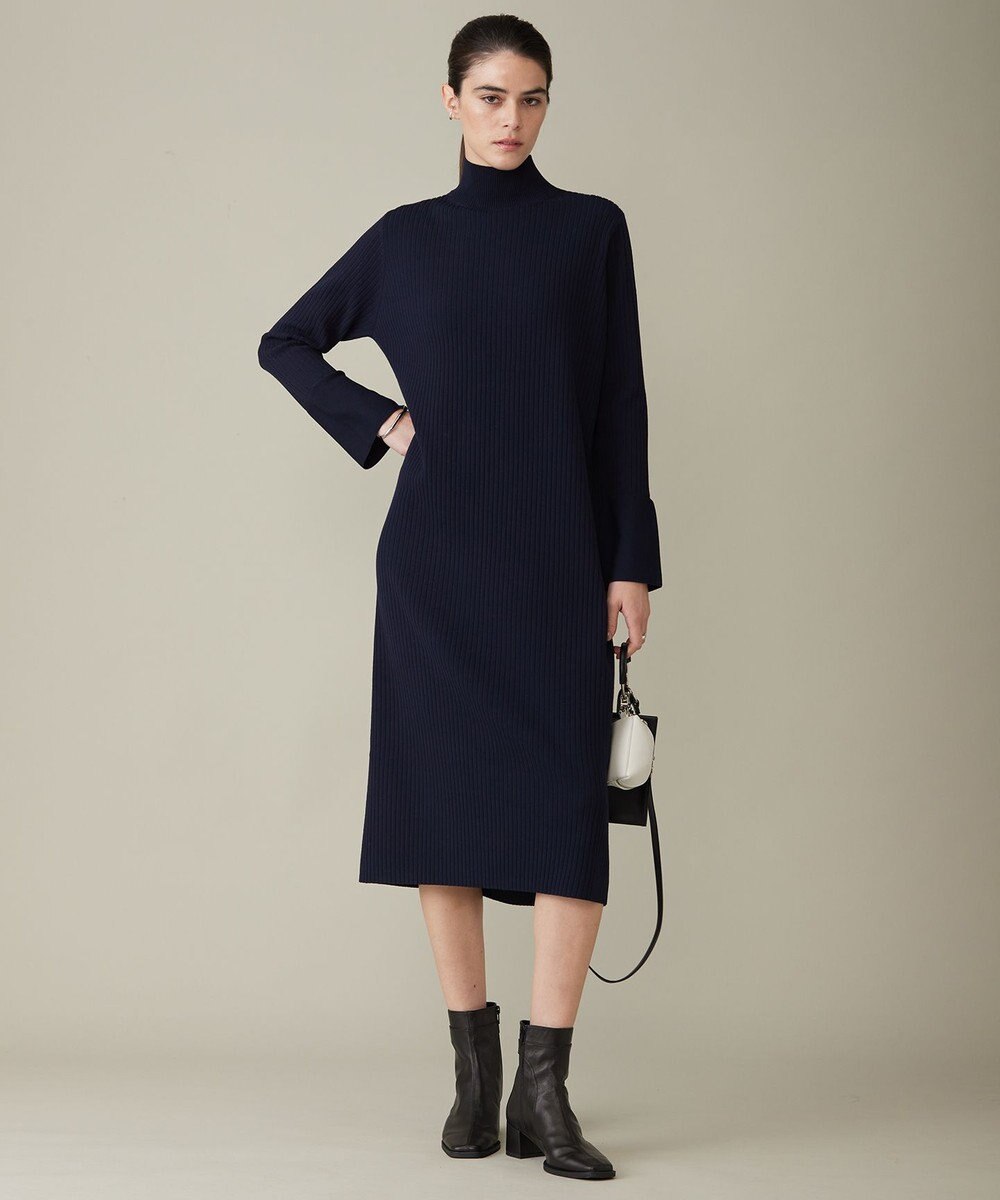ICB L 【洗える】 ヴィスコースリブハイゲージ ニットワンピース 