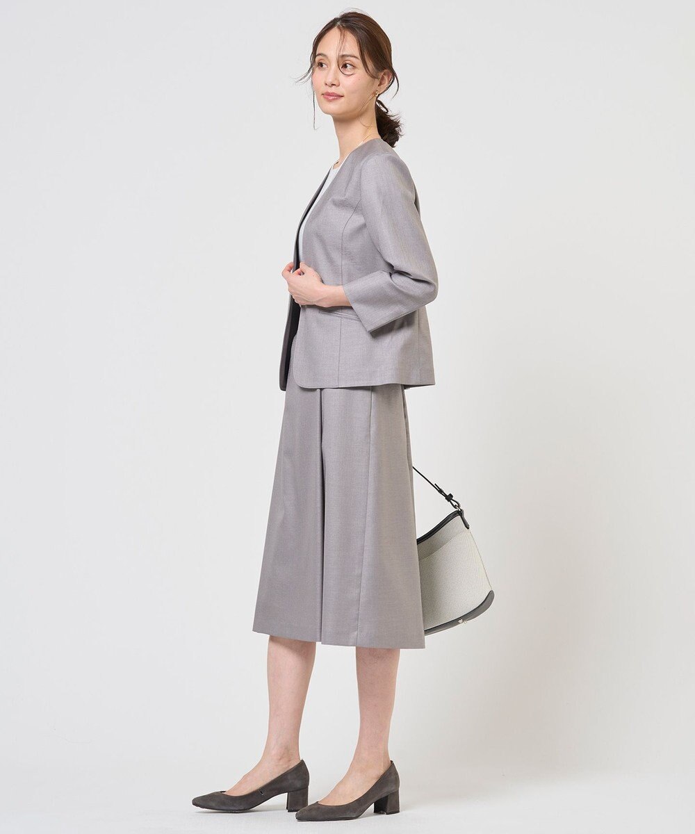 J.PRESS LADIES L OXIJEWEL ストレッチ ノーカラー ジャケット 