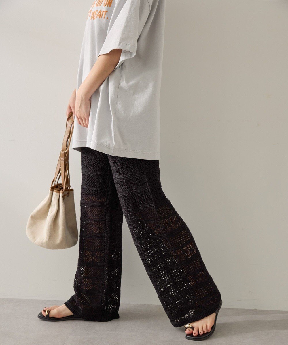 AMERICAN HOLIC レース編みニットパンツ 