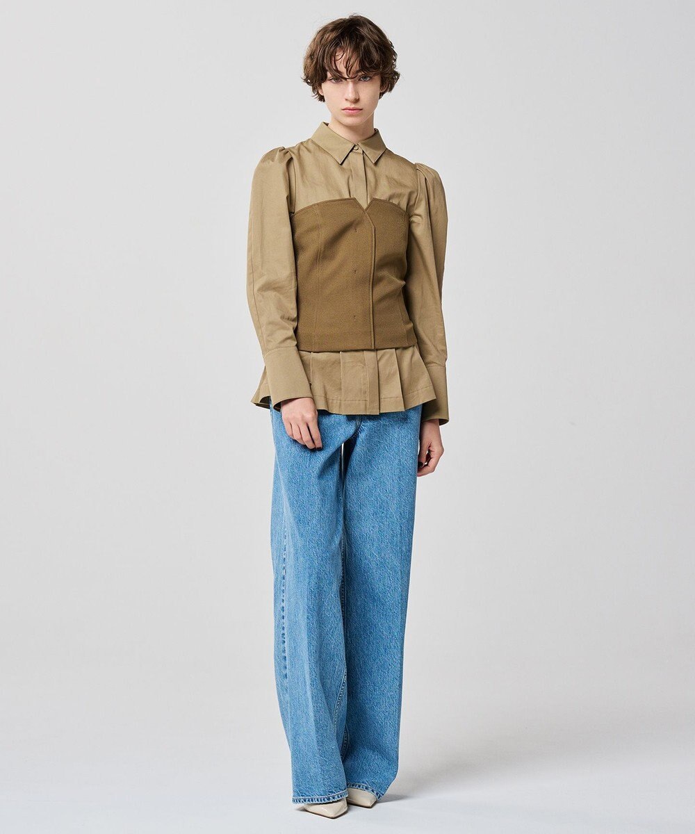 uncrave コットンツイル ペプラムシャツ（uncrave WHITE） 