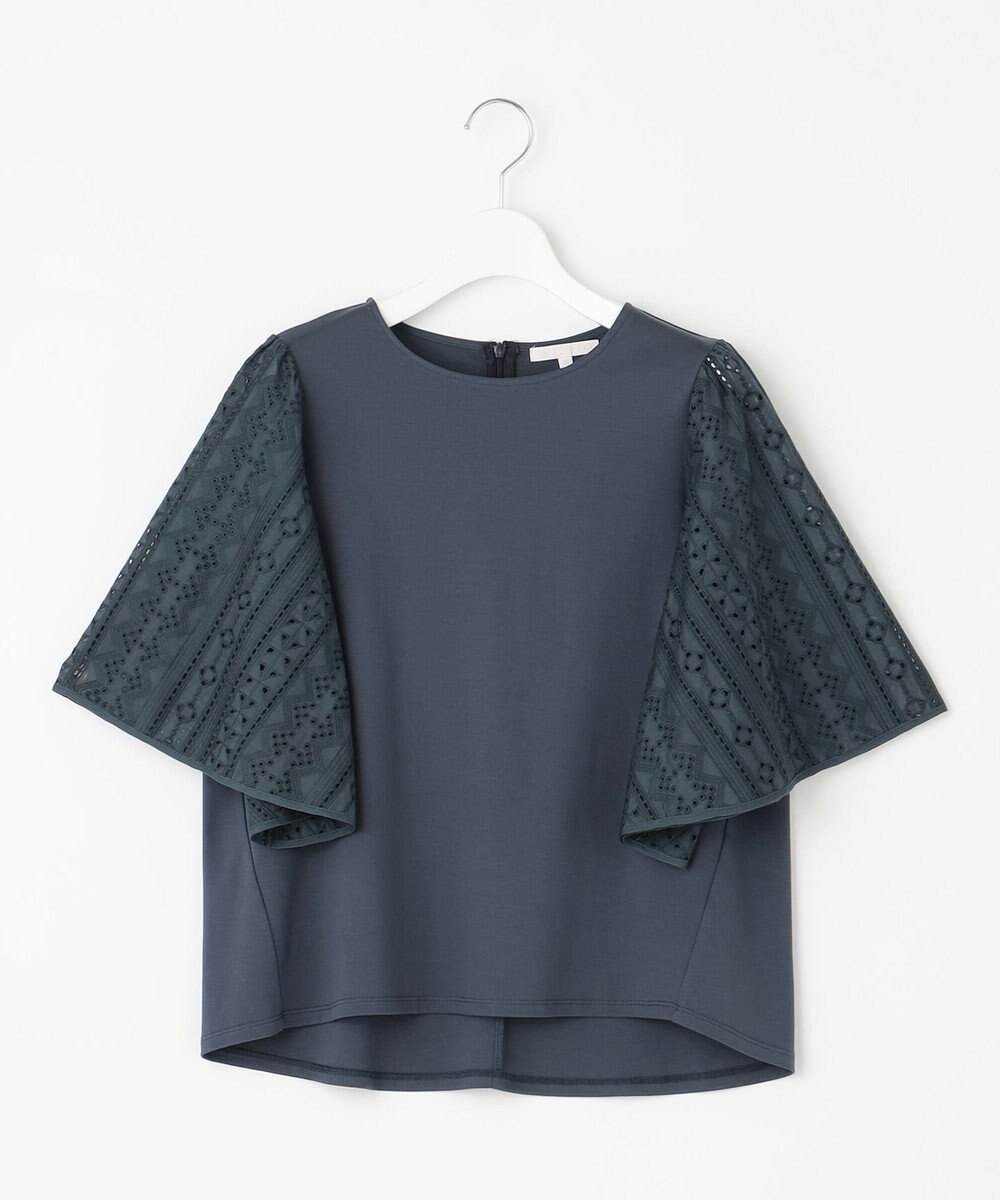 自由区 L 【カタログ掲載・洗える】エンブロイダリーコンビジャージ カットソー 