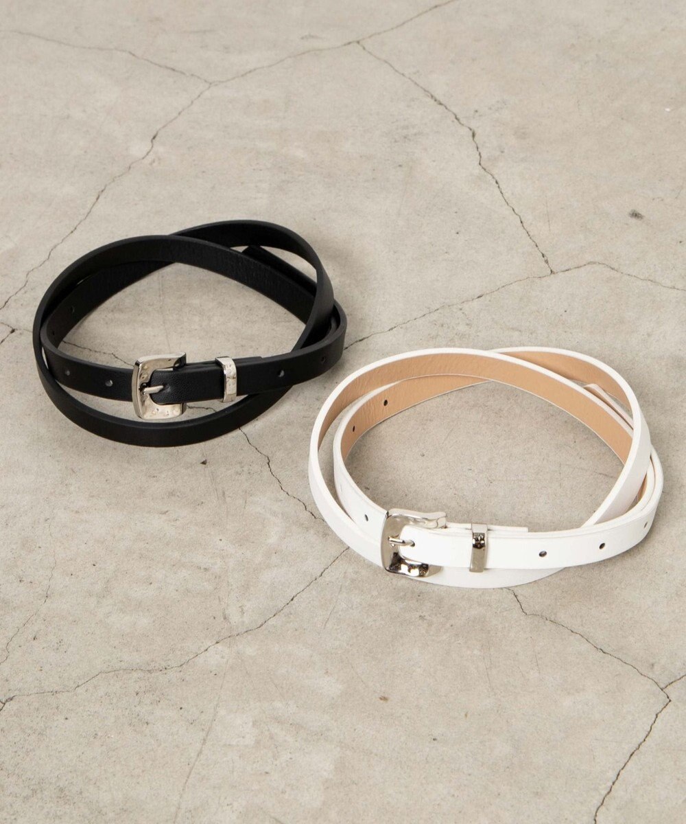 WEGO Lデザインバックル細ベルト 