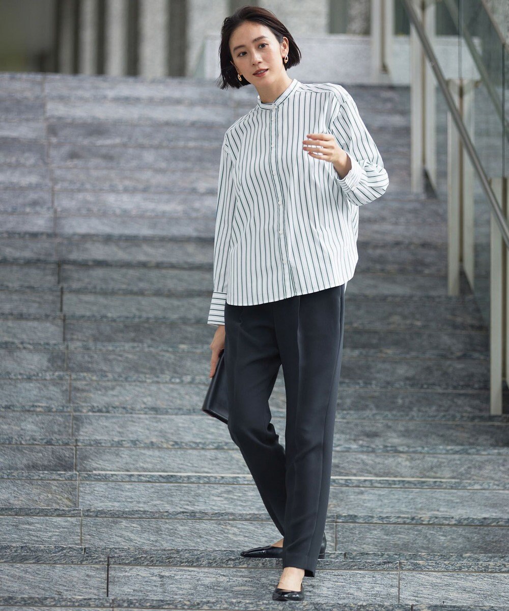 自由区 S 【スタイリストコラボ・洗える】SOMELOSバンドカラー シャツ 