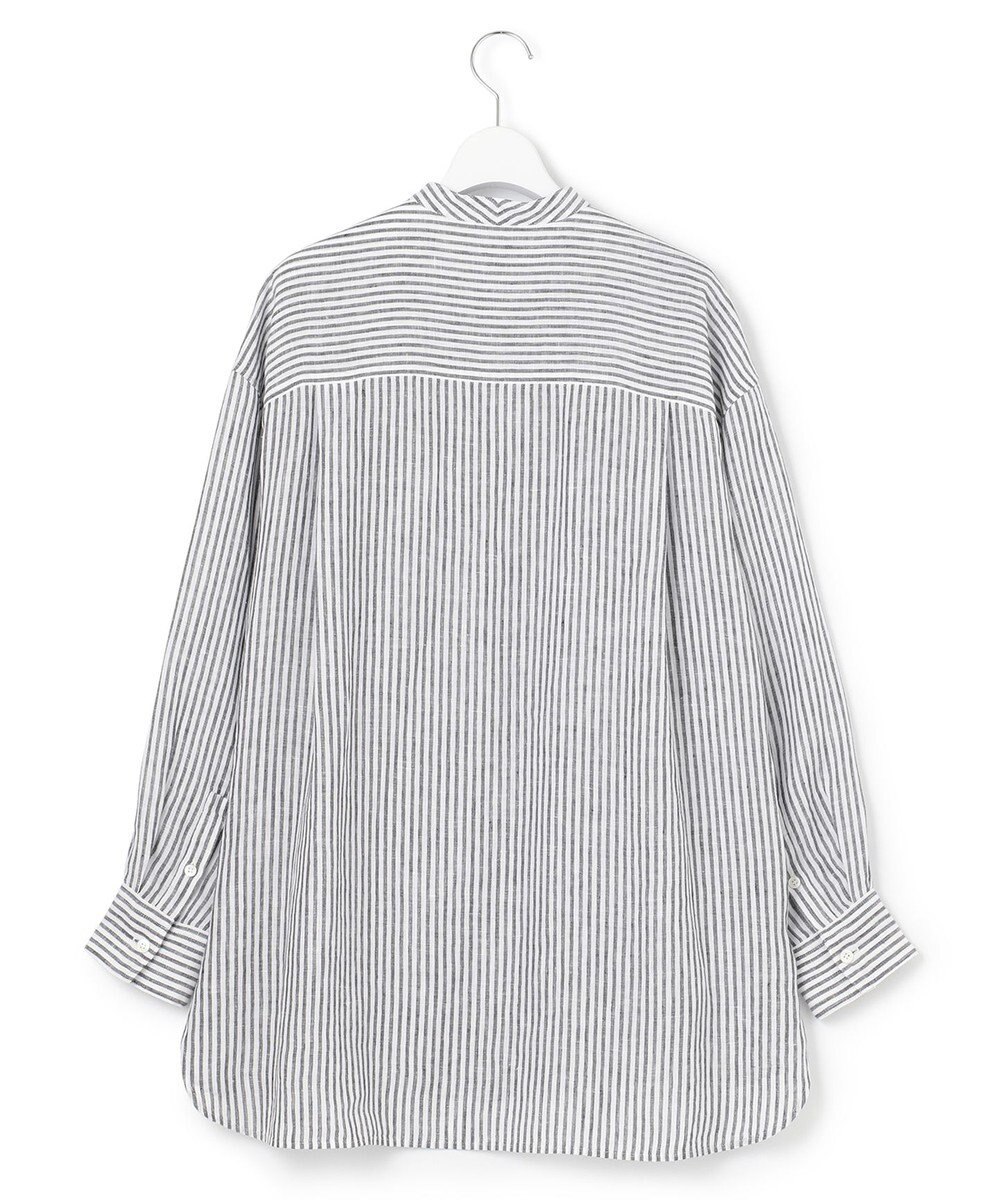 23区 L 【WEB限定カラーあり/洗える】LIBECO バンドカラー ビッグシルエット シャツ 