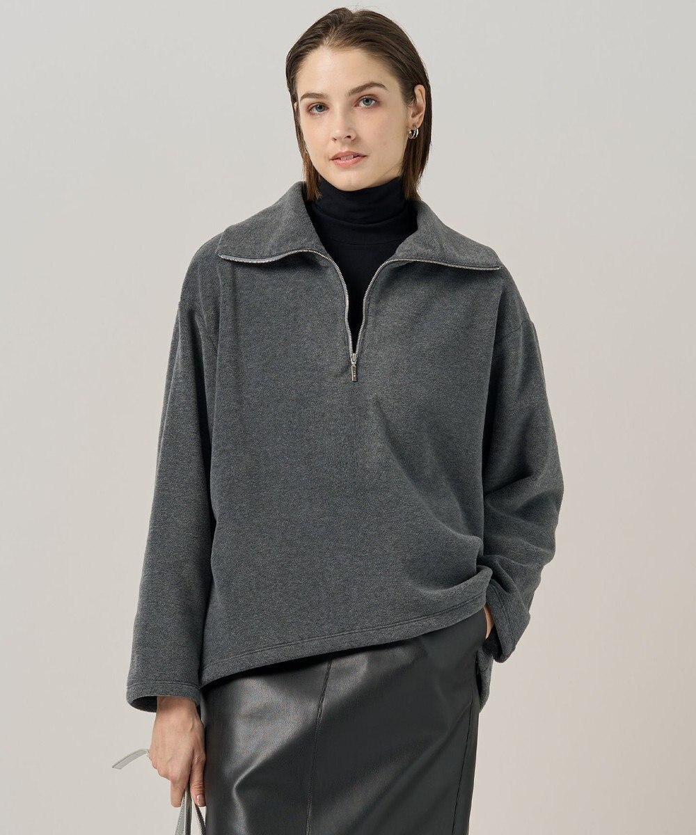 ICB L 【洗える】 トスカーナフリース ハーフジッププルオーバー 