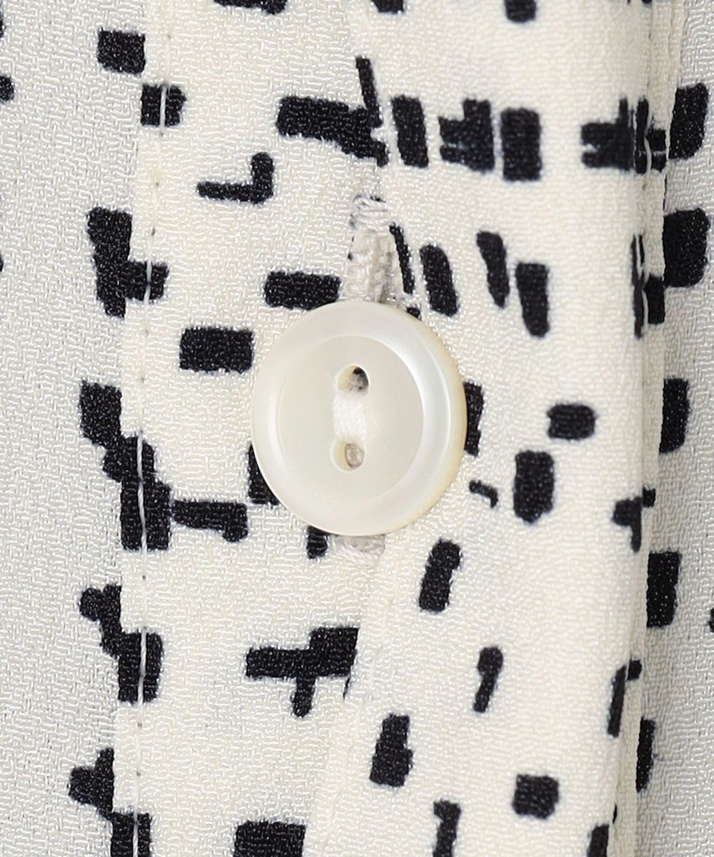 23区 L 【洗える】モノクロトーンプリント ブラウス 