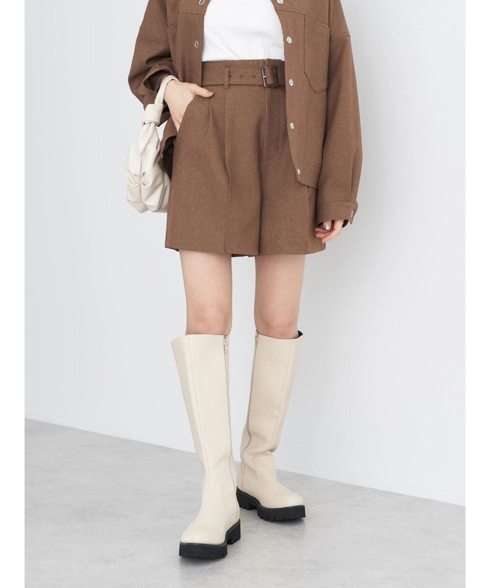 earth music&ecology ベルト付きショートパンツ 