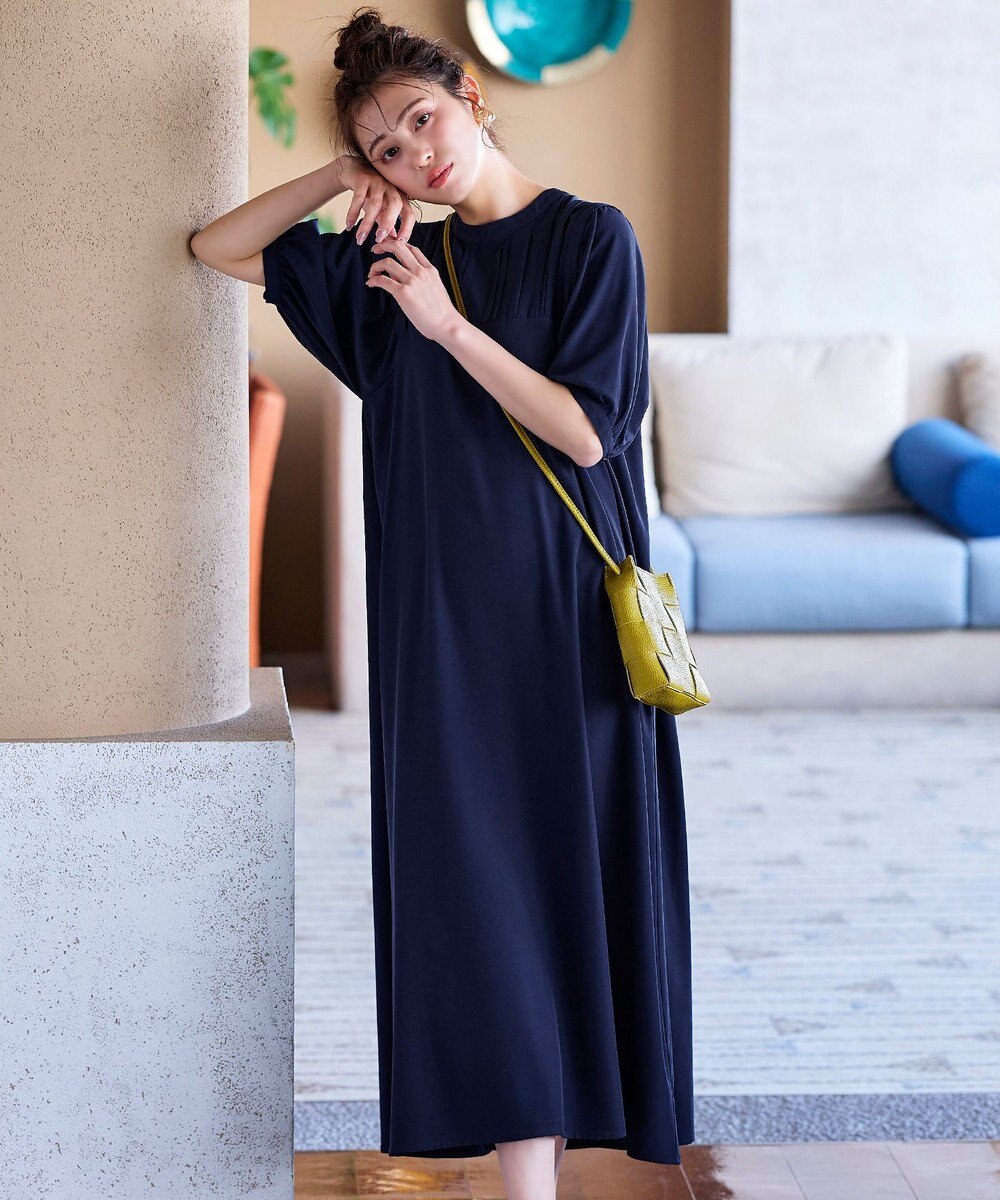 Tiaclasse 【洗える】ボリュームパフスリーブAラインワンピース 