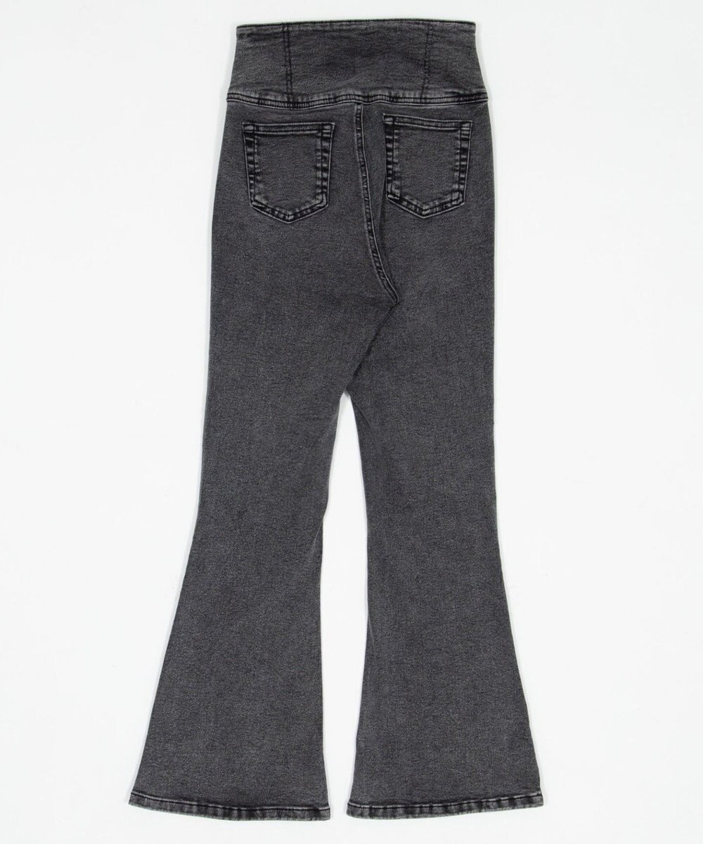 WEGO 【ストレッチ/美脚/脚長シルエット/XSSMサイズ展開】ハイウエストストレッチフレアデニムパンツ 