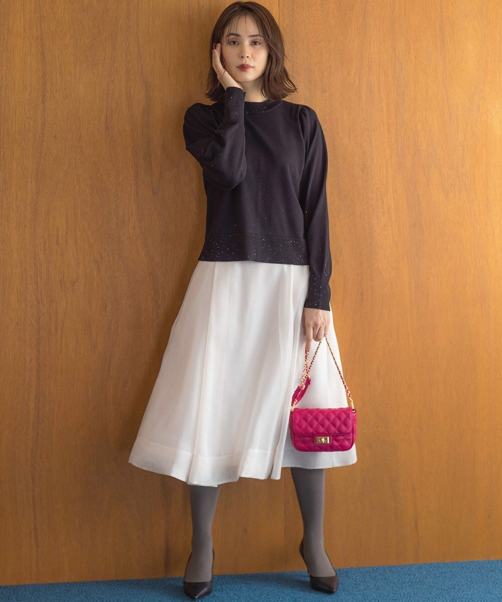 組曲 【WEB限定】ELENAスパンコールバックパール ニット 