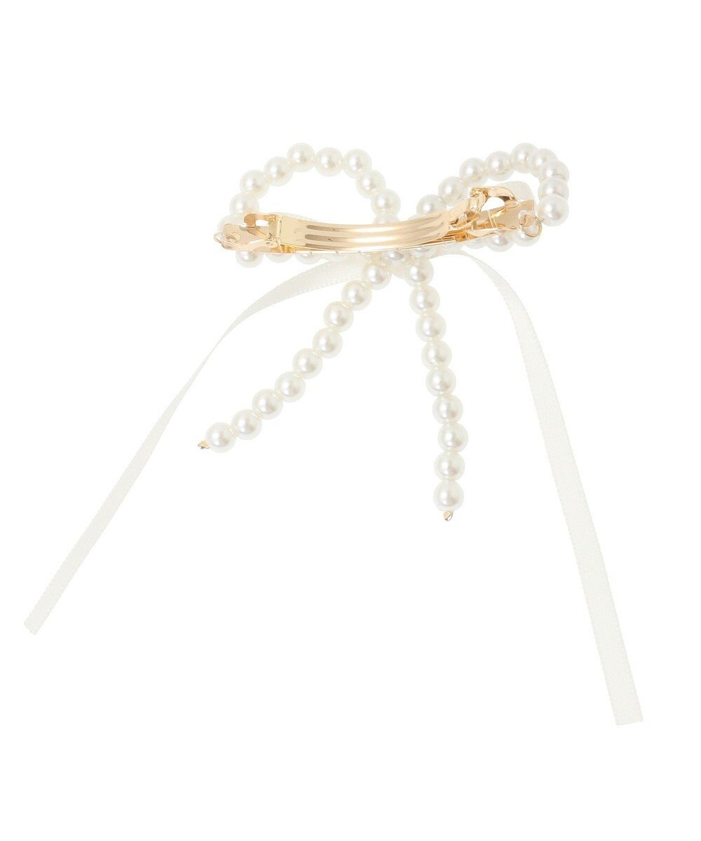 Maison de FLEUR パールサテンリボンバレッタ 