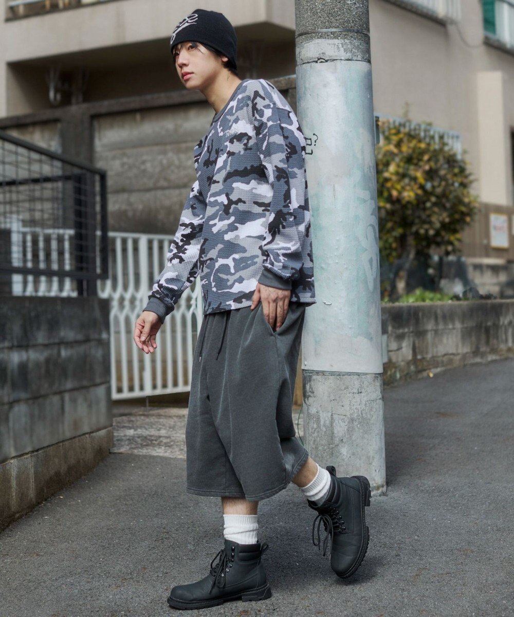 WEGO 【ユニセックス着用ITEM】ピグメントグラフィックショーツ 