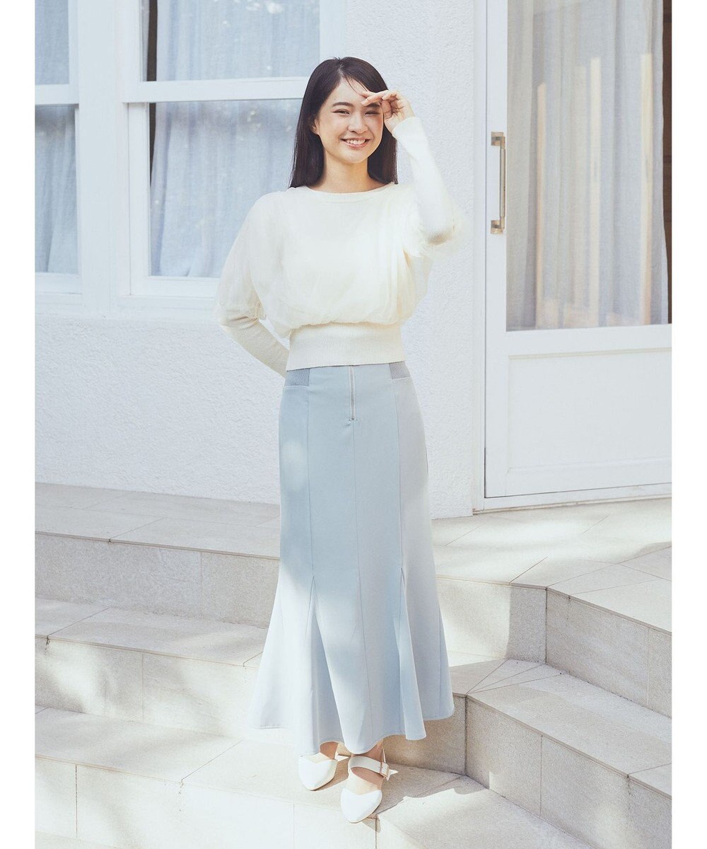 earth music&ecology チュールドッキングニットプルオーバー 