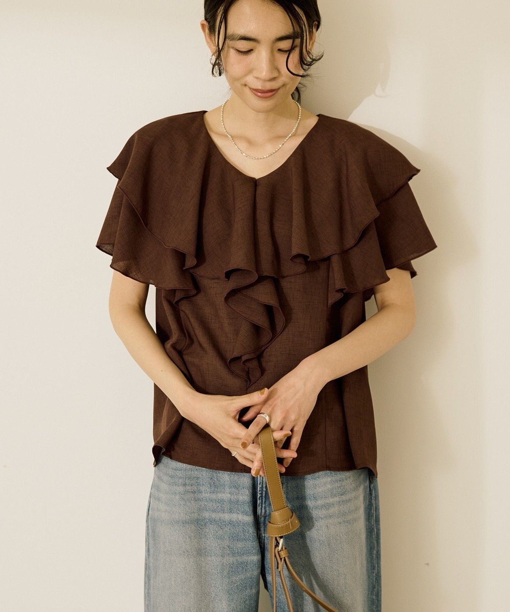 AMERICAN HOLIC イージーケアフリルシャツ 