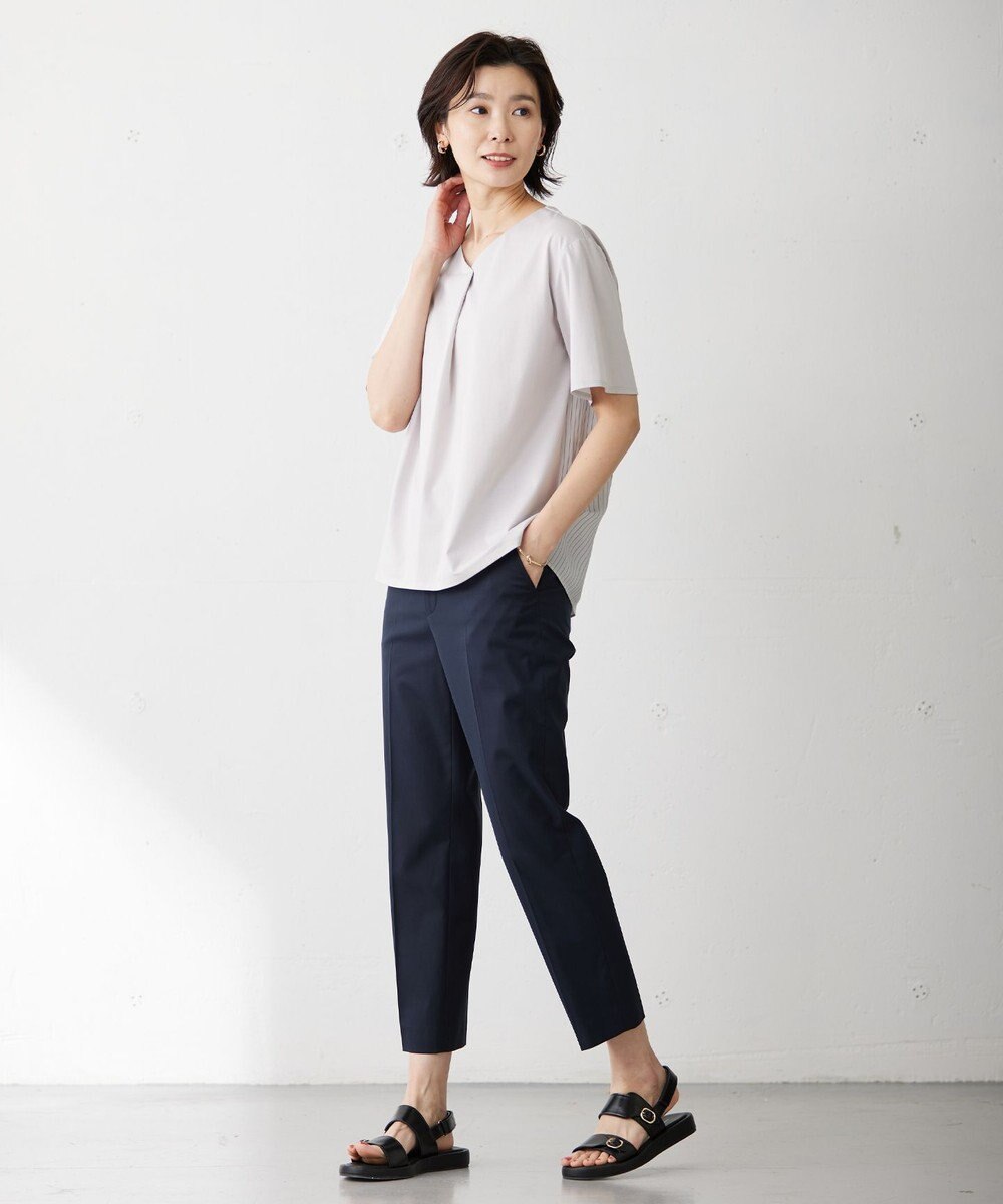 J.PRESS LADIES L 【WEB限定カラーあり・セットアップ対応・洗える・撥水・防汚】コットンFITTYシャーク テーパード パンツ 