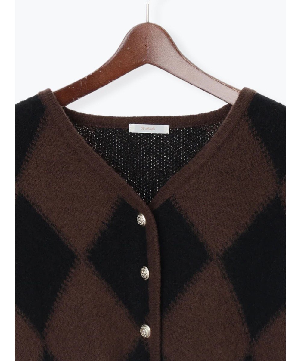 Te chichi アーガイルジャガードVネックカーディガン 