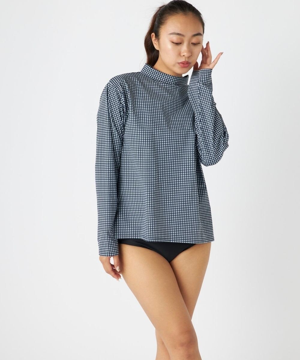 OP／FILA 【ocean pacific】モックネックラッシュガード付き 水着5点セット 