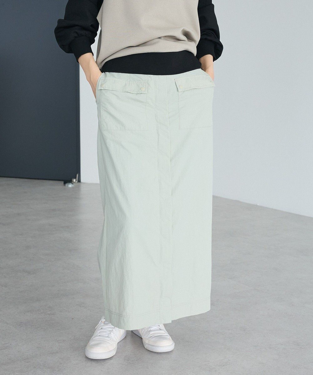 CRAFT STANDARD BOUTIQUE ナイロンダブルウエストIラインスカート 