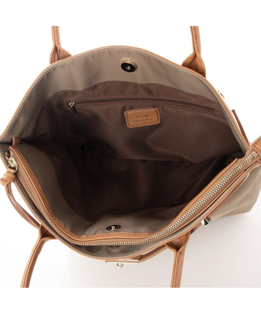 UNBILLION 【テレビ ドラマ着用アイテム】ペルケ perche / ナイロン牛革ヒネリ金具トートバッグ 