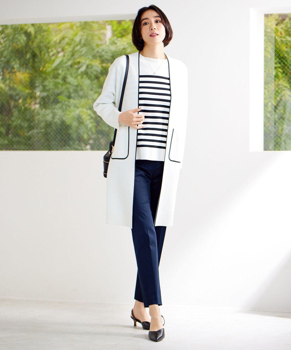 自由区 【洗える】ドライコットンハイゲージニット アウター 