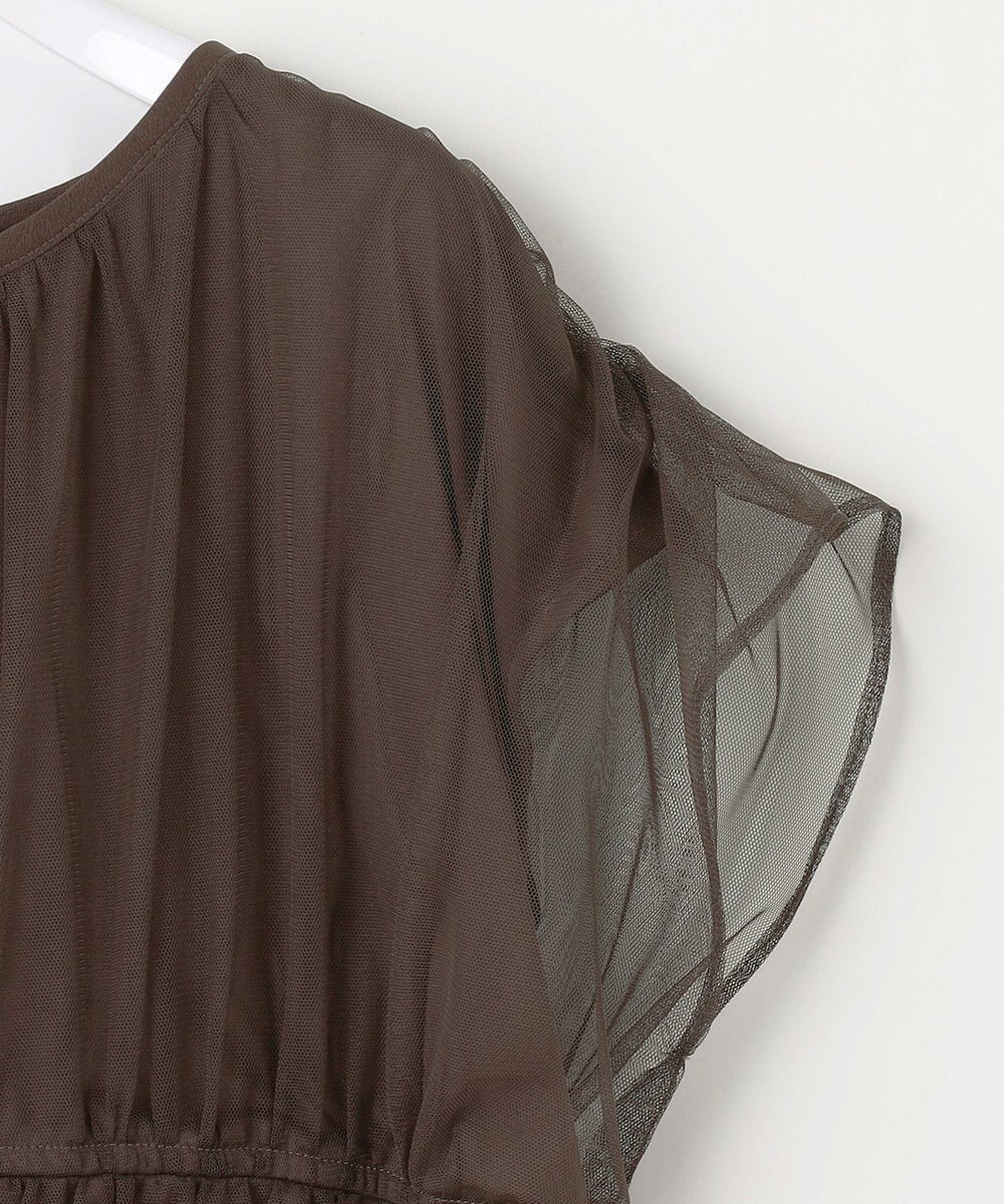 ANY SIS 【洗える】チュールペプラム ブラウス 