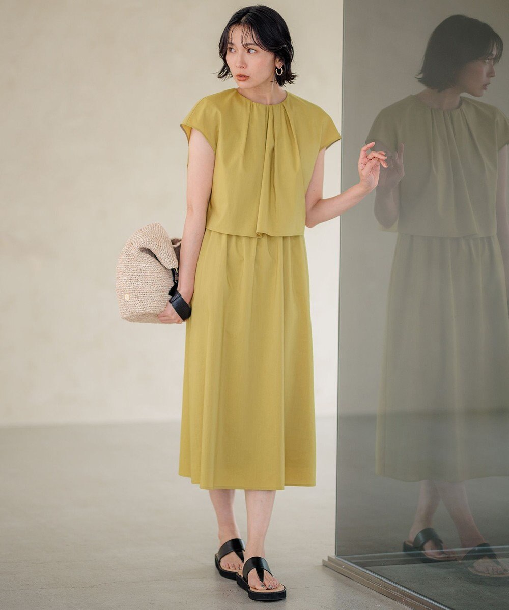 23区 【接触冷感/洗える】ストレッチラミータフタ ワンピース 