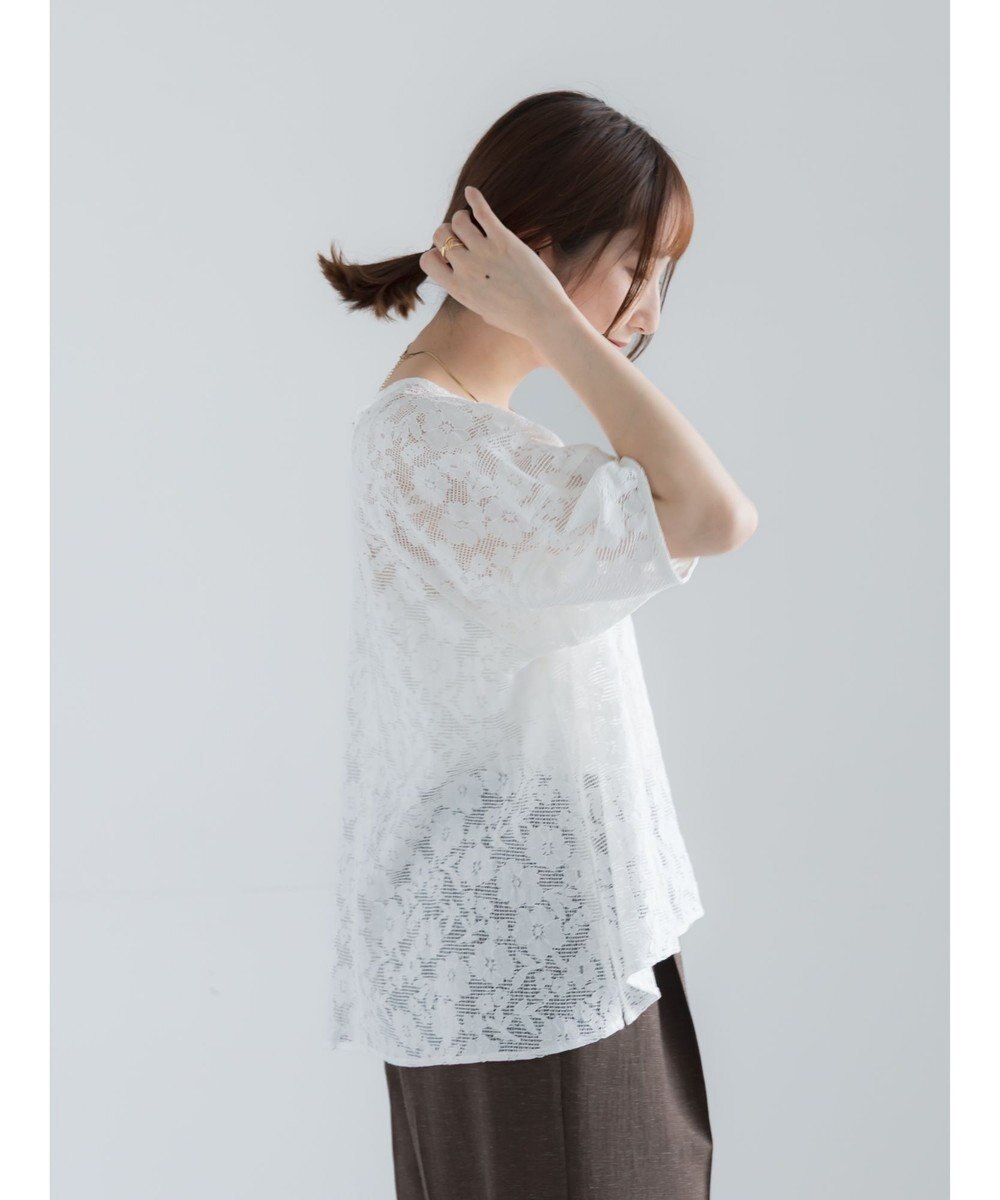 Te chichi メッシュレースボリュームスリーブブラウス 
