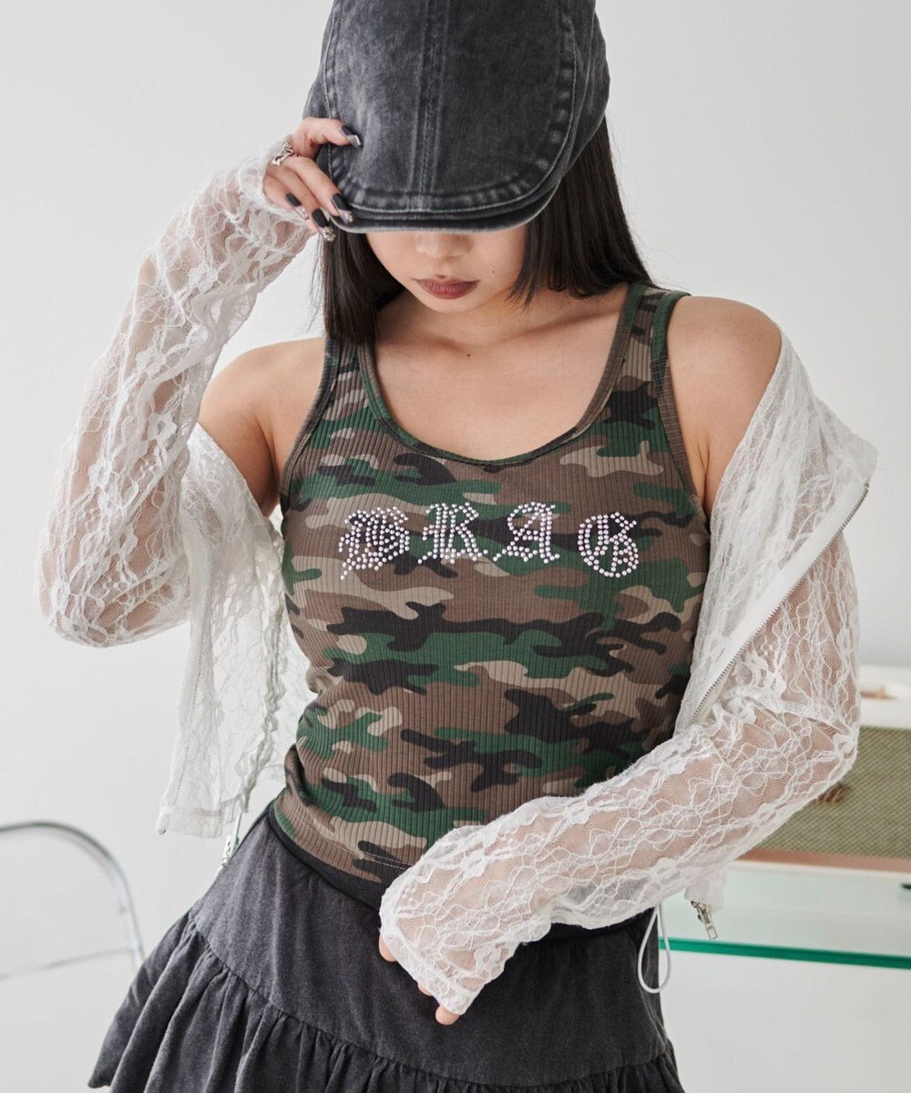 WEGO 【カップ付きインナー】ロゴスタッズカップインタンク 