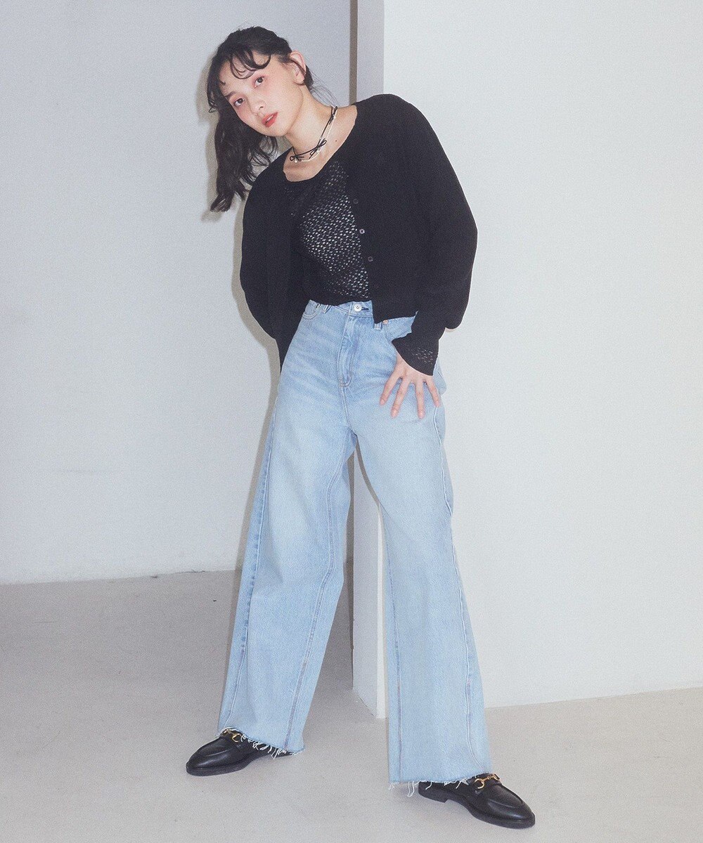 earth music&ecology ミニケーブルコンパクトカーディガン 