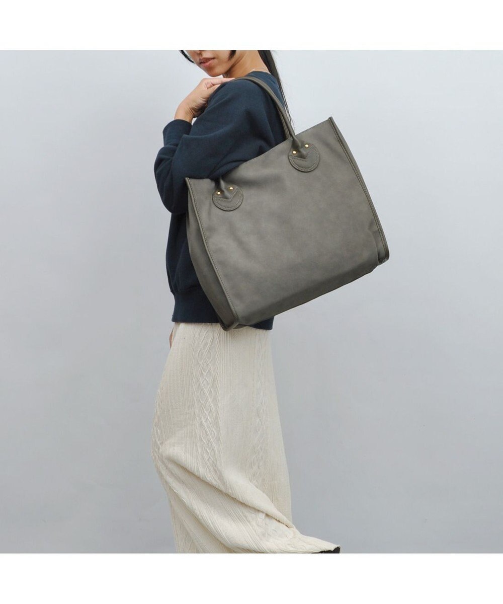 UNBILLION cachecache 丸手根革スクエアトートバッグ 