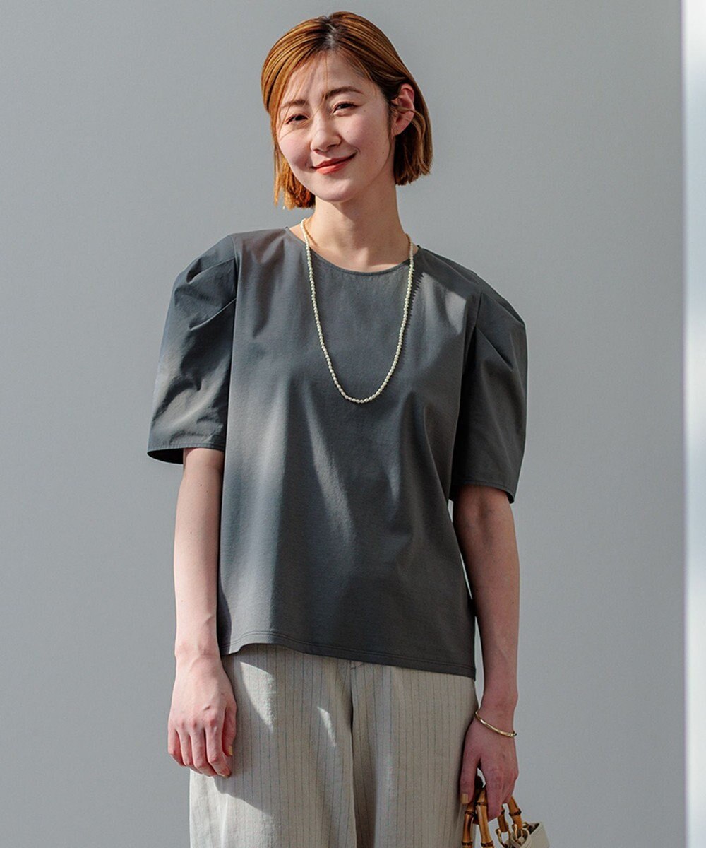 23区 【洗える】スムースデザイン タックディテール カットソー 