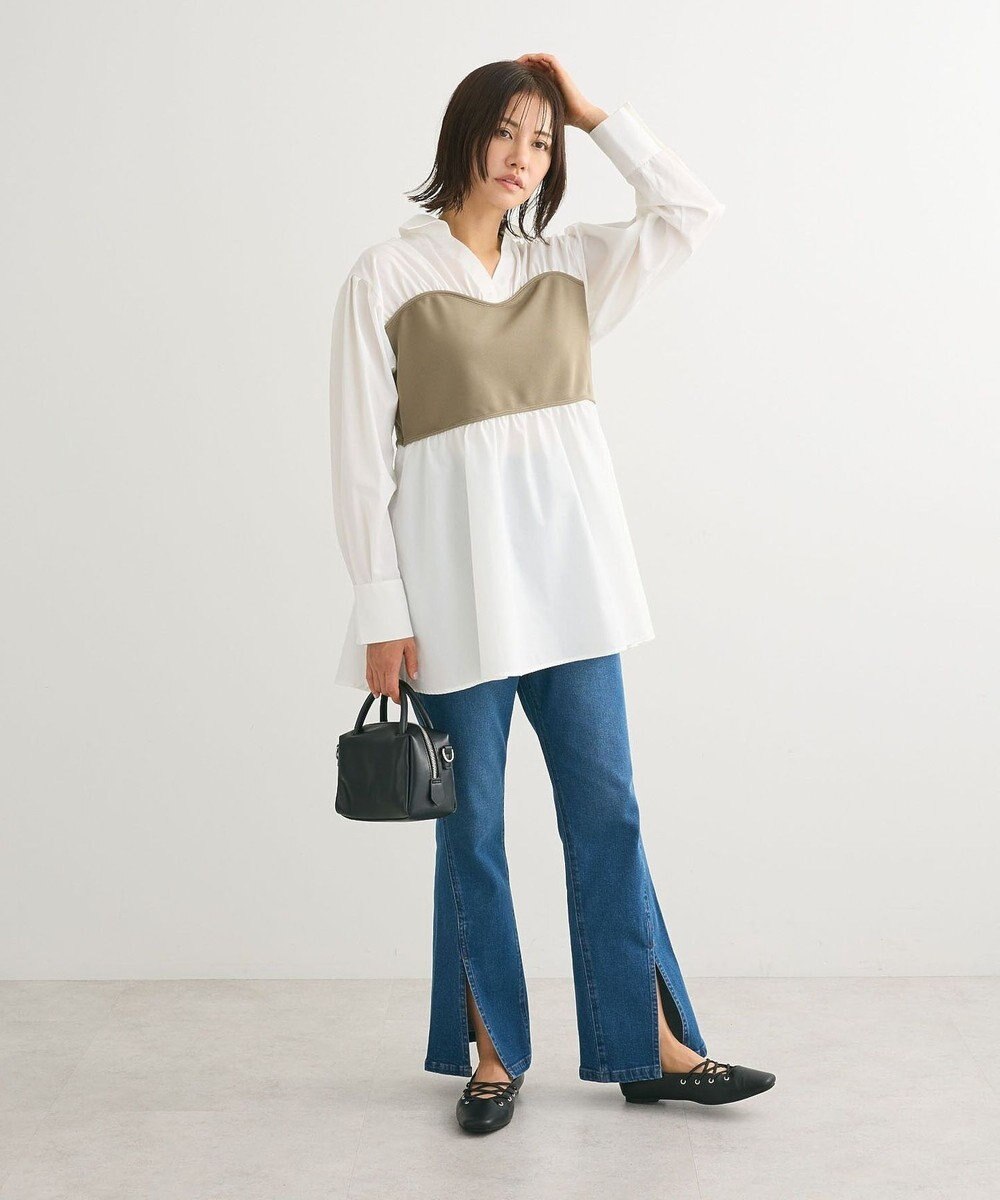 Green Parks ・ＳＵＧＡＲ　ＳＰＯＯＮ　デニムスリットフレアパンツ 