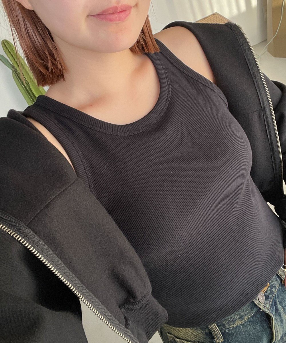 WEGO 【カップ付きインナー/SMサイズ展開】なちゅ盛れカップインアメスリタンク 