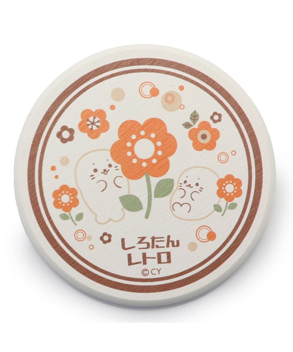 Mother garden しろたん 珪藻土 コースター レトロ 単品 《 チューリップ柄 / アネモネ柄 》 