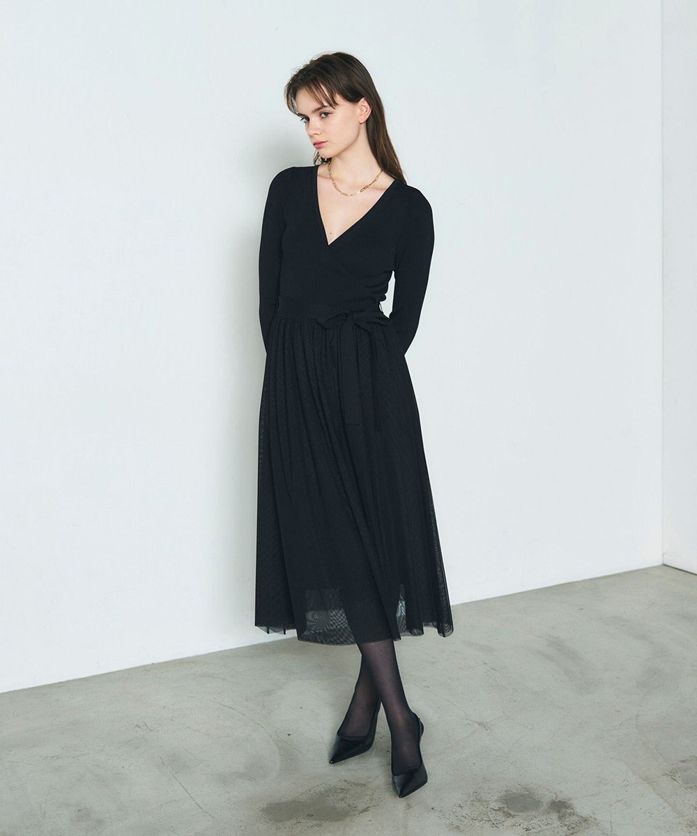 GRACE CONTINENTAL チュールコンビニットワンピース 