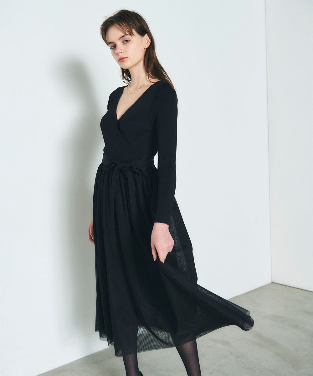 GRACE CONTINENTAL チュールコンビニットワンピース 