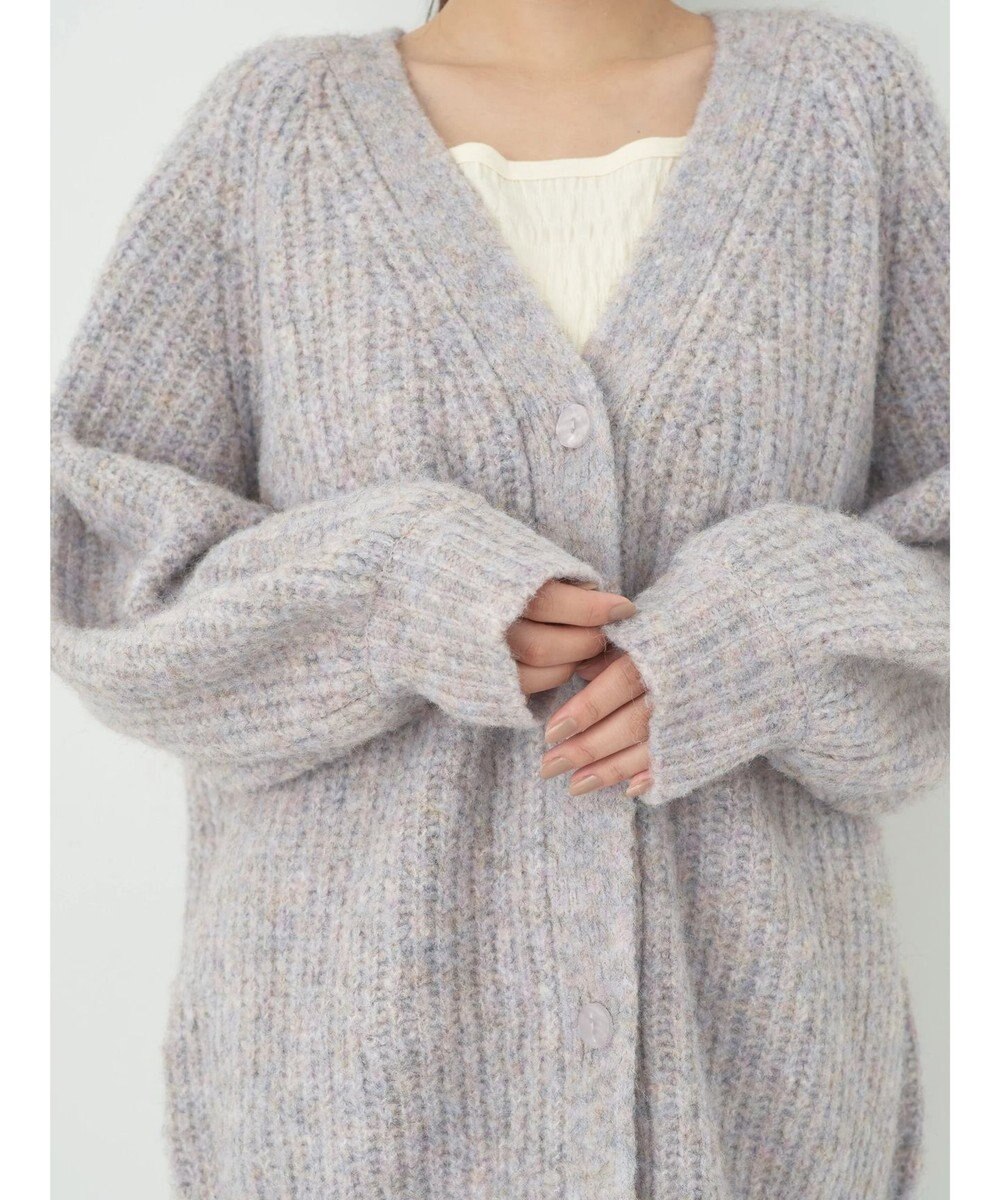 earth music&ecology フワフワＭＩＸヤーンカーディガン 