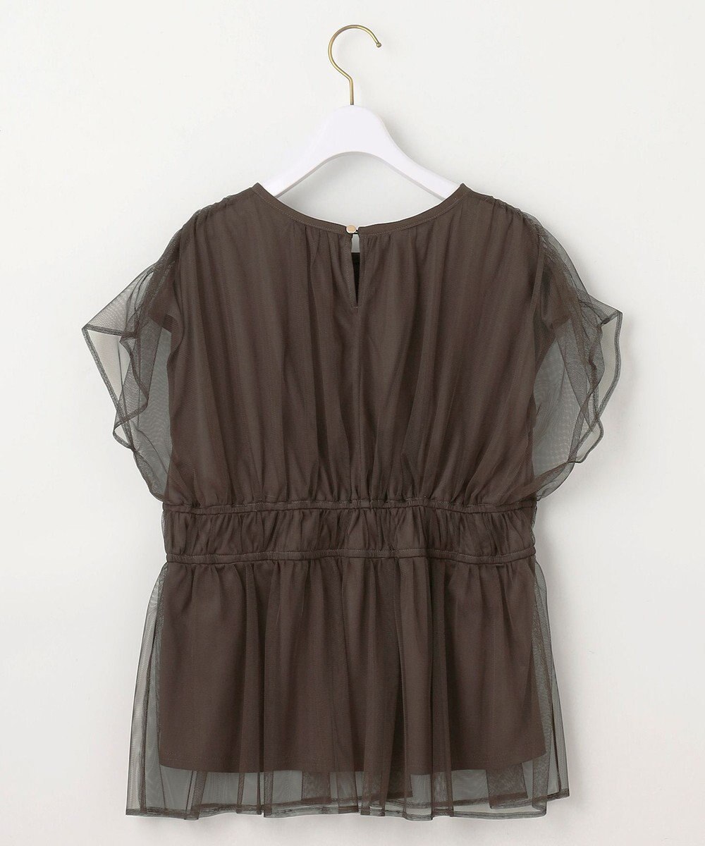 ANY SIS 【洗える】チュールペプラム ブラウス 