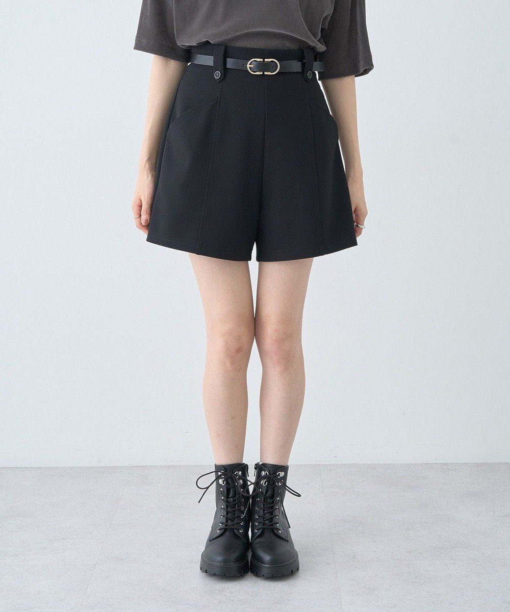earth music&ecology ベルト付きタブデザインショートパンツ 