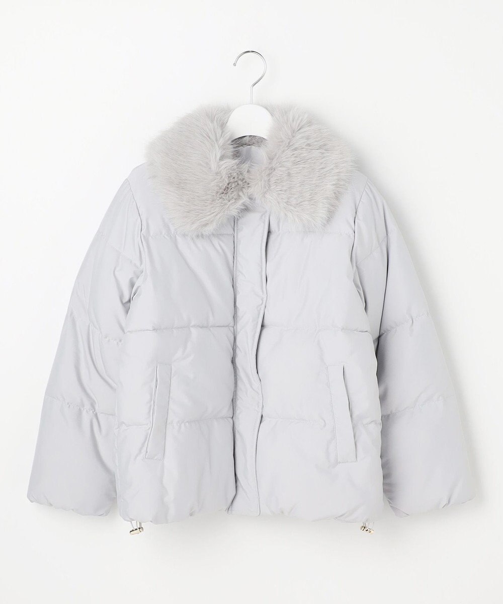 Feroux ファーカラー付き・ダウン見え中綿 ジャケット 