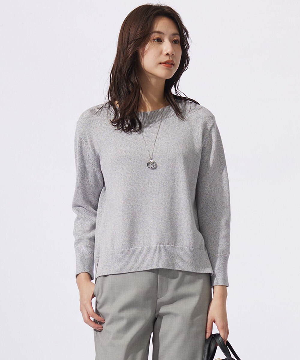 J.PRESS LADIES 【洗える】GIMA COTTON プルオーバー ニット 