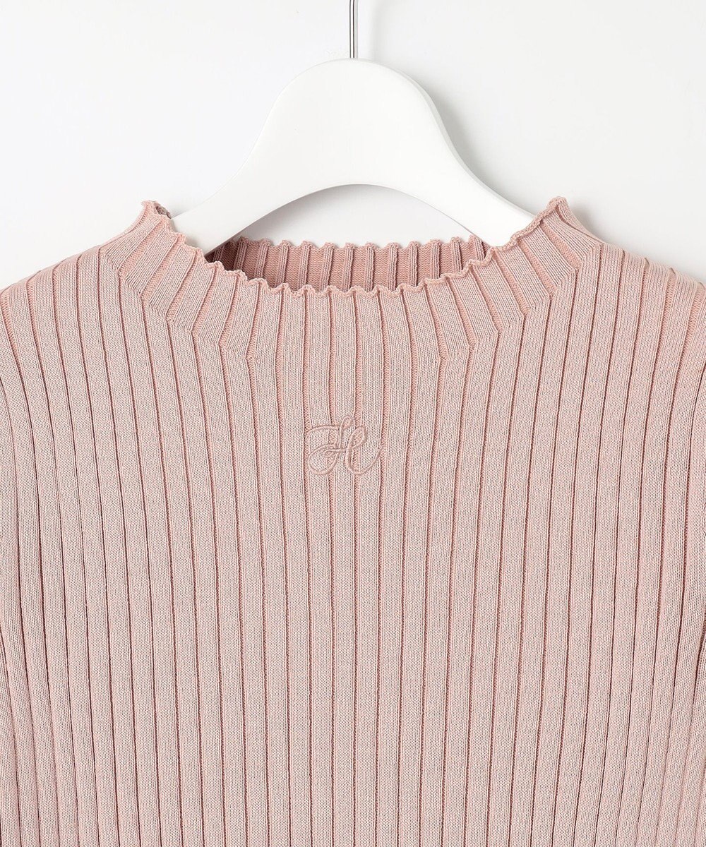 Feroux 【洗える】ロゴリブ プルオーバー ニット 