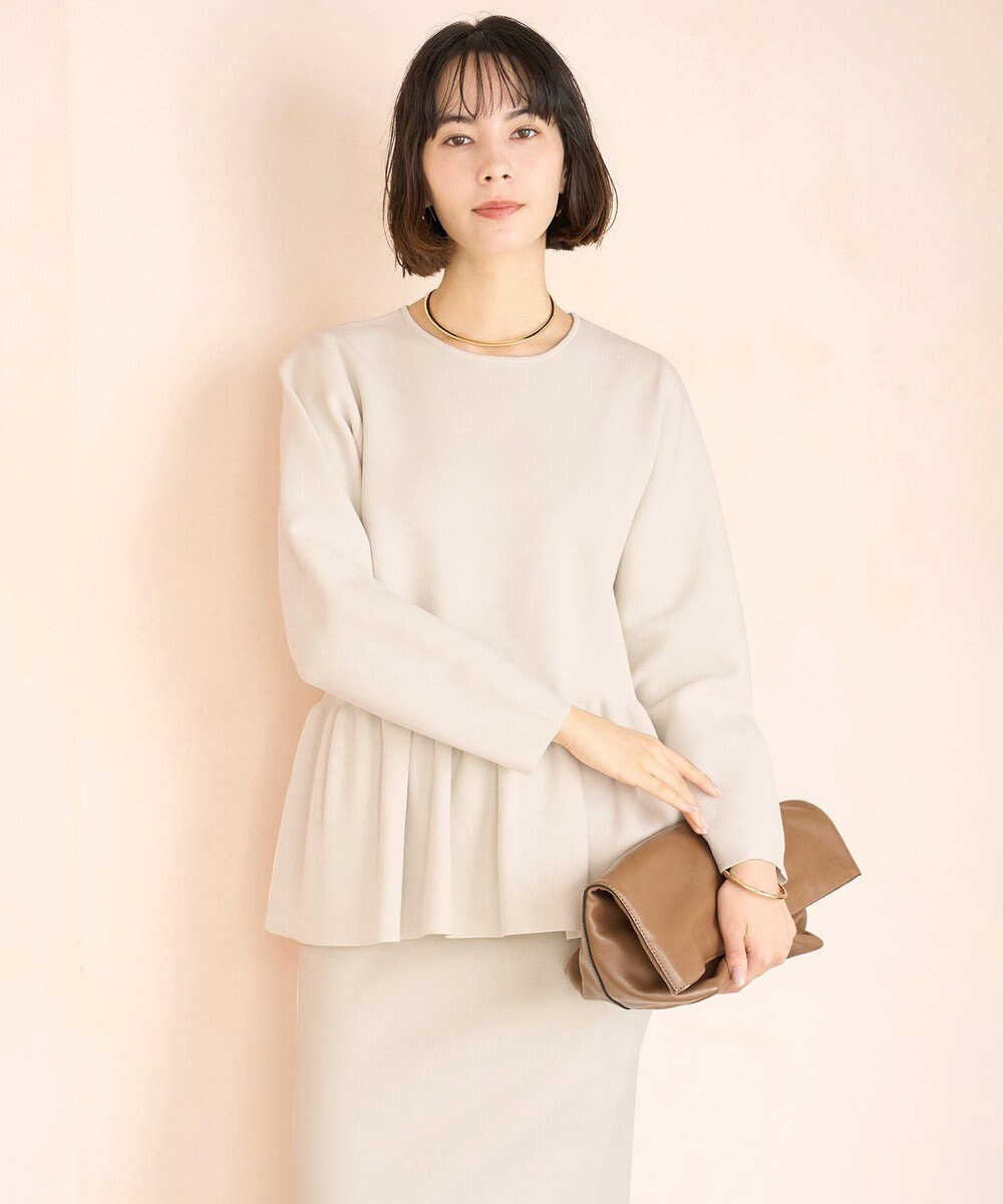 UNFILO BEAUTY FORM KNIT ペプラムセットアップ 